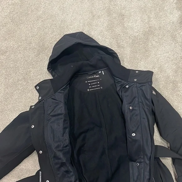 Black Long Trench Water Resistant Jacket - Picture 2 of 6